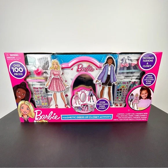 Barbie Magnetic Dress Up Closet Activity Set 100+ Pieces Fashion Paper  Dolls New